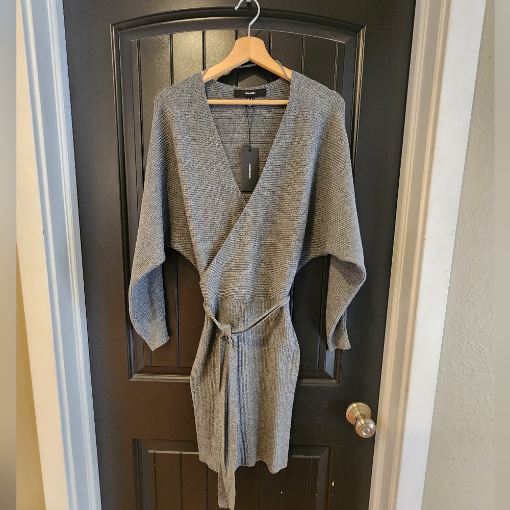Vero Moda Gray Shrug with Belted Wrap Design